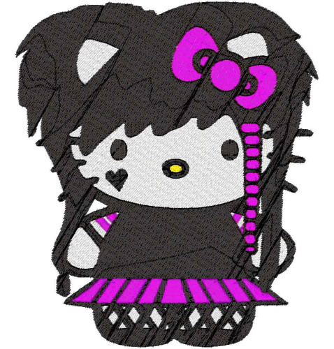Hell Kitty Set De 15 Matrices Bordadoras Bordado Bordar Ropa