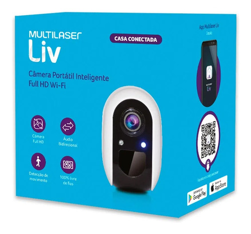 Câmera Portátil Inteligente Full Hd Wi-fi À Bateria Se227 M