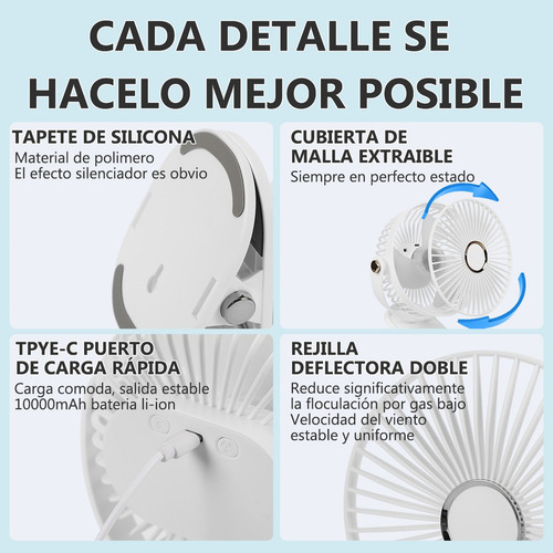 Sa De Ventilador De Escritorio Con Luz 5 Velocidades