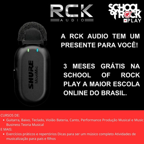 Microfone De Lapela Sem Fio Shure Movemic One Bluetooth