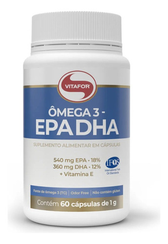 Pote Omega 3 Epa Dha 900mg - Vitafor 60 Cápsulas Sabor Sem sabor