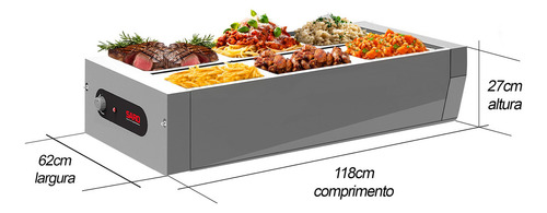 Buffet De Mesa Self Service 6 Cubas Frias Salada Gelo-x Saro 127V