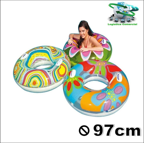 Imagen 5 de 6 de Anillo Flotador Inflable Adulto Con Asas 58263 Intex 97cm