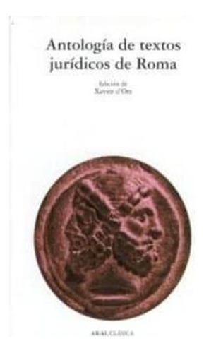 Libro Antologia De Textos Juridicos De Roma