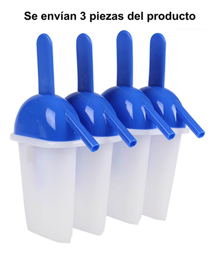 Molde Para Paletas De Hielo Reutilizable 4 Espacios 3 Piezas