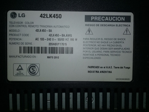 Tv Lcd LG 42 Pulgadas 42lk450