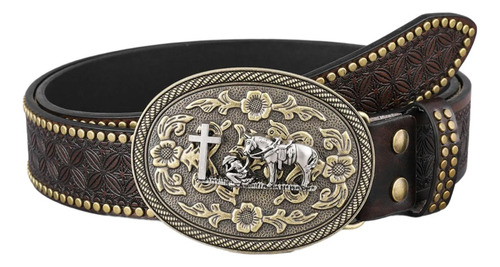 Para (a) Cinturón Vaquero Para Pantalones Con Hebilla De
