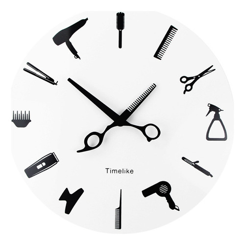 Reloj De Pared Timelike Barber Stylist Tools, Moderno, De Cu