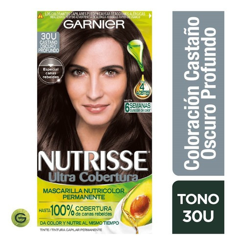 Tinte Garnier  Nutrisse ultra cobertura tono 30U tono h1569300 para cabello