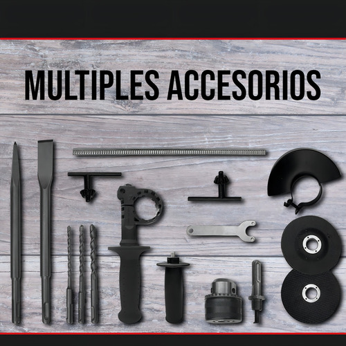 Combo Rotomartillo + Esmeriladora + Taladro Fo2470 Foreman A
