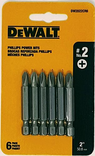 Dw2022cr6 2 Phillips 2 Pulgadas Power Bits 6pk Card