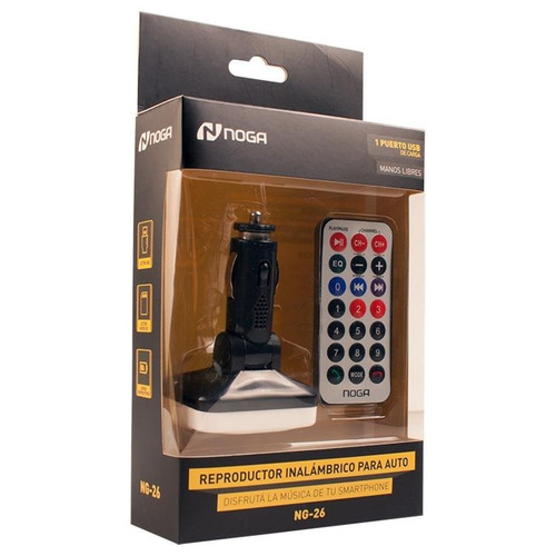 Imagen 2 de 3 de Adaptador Bluetooth Mp3 A Fm Noga Ng-26 12v Remoto Usb Auto