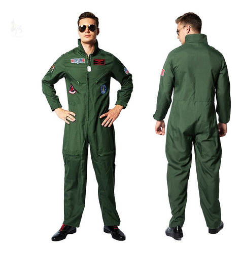 Mono De Piloto Militar Verde Militar Top Gun Pilot For M