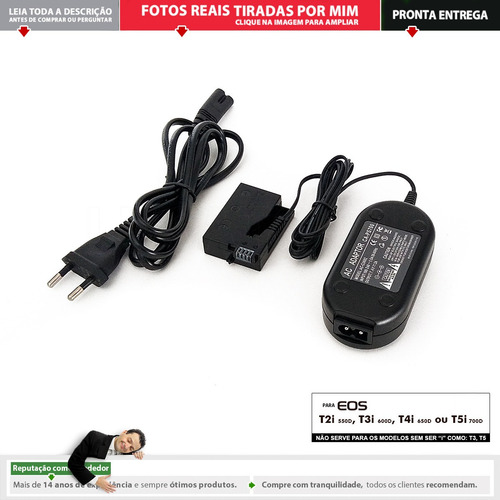 Imagem 3 de 10 de Fonte Eliminador Acke8 P/ Canon 550d 600d 650d 700d Lpe8 |n2