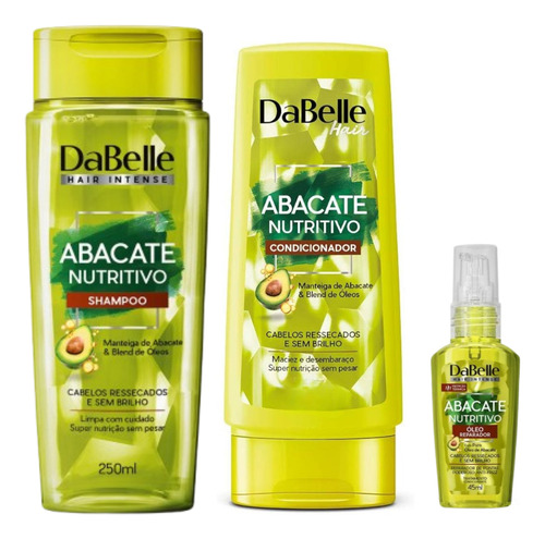 Kit Dabelle Abacate Nutritivo Shampoo Condicionador Óleo