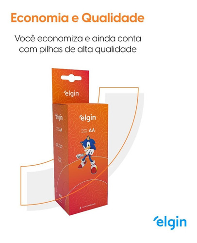 Caixa De Pilhas Zinco Elgin Energy Aa C/ 40 Un