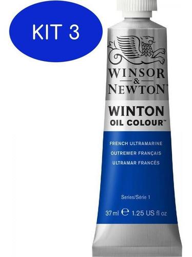 Kit 3 Tinta Oleo Winsor & Newton 37 Ml - 263 Ultramar