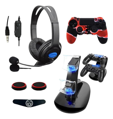 Audifonos Gamer Ps4 Cargador Doble Control  Ps4 (1) Silicona