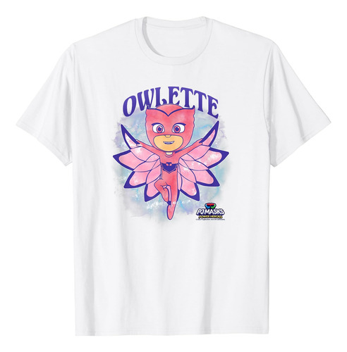 Pj Masks Owlette Acuarela Retrato Femenino Polera