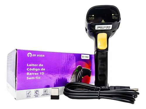 Leitor De Código De Barras Sem Fio 2.4ghz Com Bateria Baisec