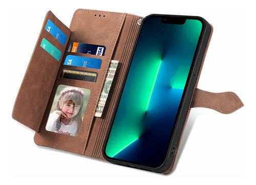 Funda De Piel Etfast Wallet For Teléfono Para Sharp Sense 7