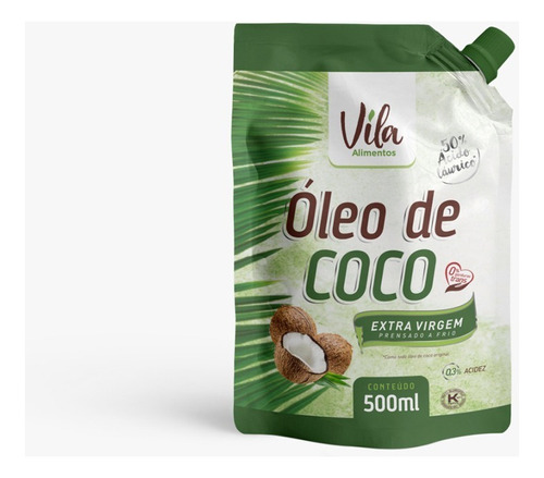 Óleo De Coco Extra Virgem 500ml Vila Alimentos