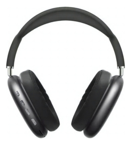 Audífonos Inalámbricos Bluetooth P9 Plus Premium Ranura M Sd Color Negro Luz Azul Claro