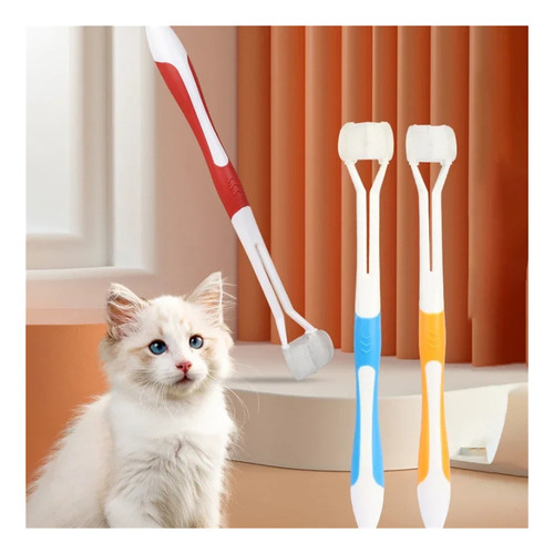 Escova De Dentes Macia De 3 Lados Para Cães Com Cabeça De