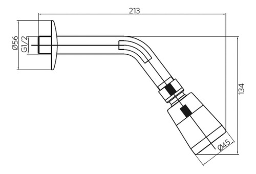 Cabezal Difusor De Ducha Abs Con Brazo Y Cobertor Stretto