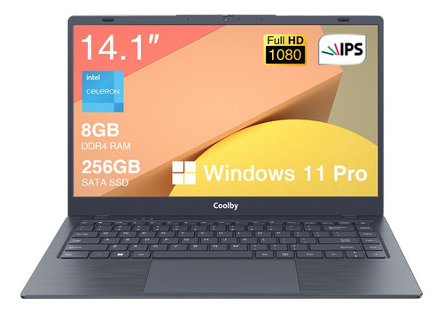 Ultrabook  Coolby YealBook YealBook Pro gris 14.1" Intel Celeron J4005  8GB de RAM 256GB SSD Intel UHD Graphics 600 60 Hz 1920x1080px Windows 11 Pro