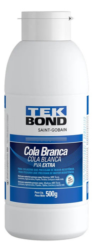 Cola Branca Pva Extra 500g Artesanato Madeira Tekbond