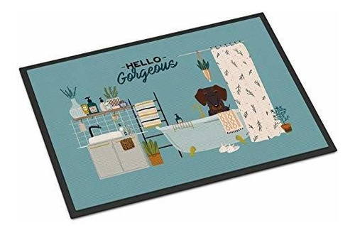 Felpudo Dachshund Chocolate En Bañera 24x36