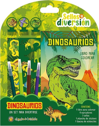 Dinosaurios - Sellos Y Diversion - Libro Para Colorear