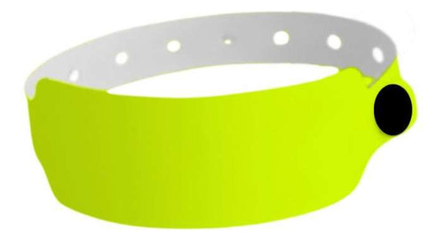 112 Pulseira Pvc Amarela Fluor Adulto Fechamento Com Pino Pl