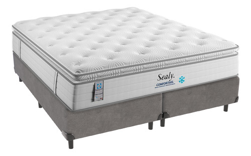 Colchão King Size Selay Comfort Gel Hipersoft E Box Cinza