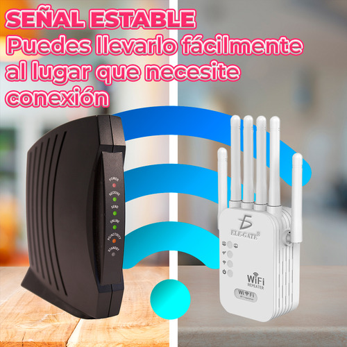 Repetidor Extensor Router Wifi 1200 Mbps 6 Antenas 2.4 Ghz