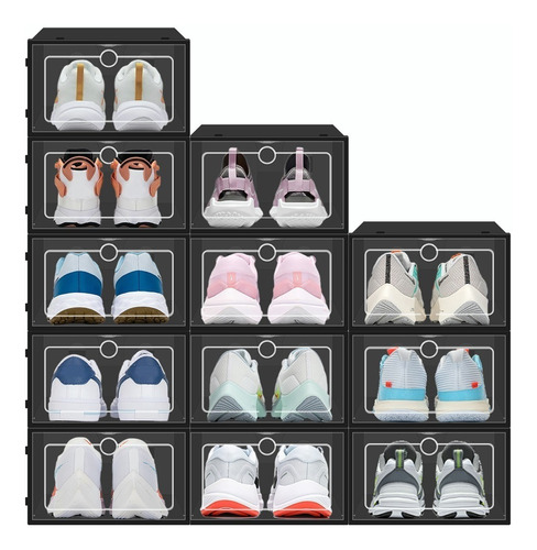 Cajas Organizadoras De Zapatos Apilables Multiuso 12 Piezas