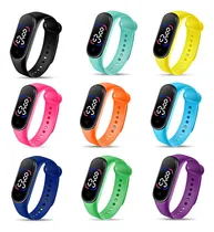 Comprar Kit 10 Relogio Bracelete Pulseira Digital Led Sport Correia Sortido Bisel Sortido Fundo Sortido