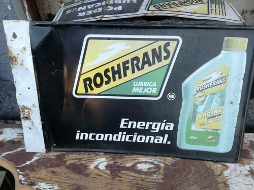 Anunció Aceite Roshfrans Letrero Lámina No Pepsi Coca Garage (Usado)
