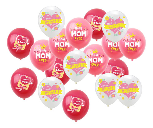 18 Globos Felices Para El Día De La Madre, Regalo De Cena