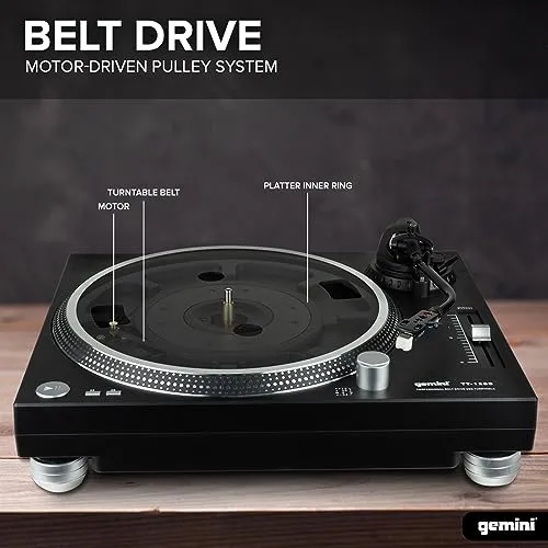 Tornamesa De Vinilo Gemini Sound De 2 Velocidades Con Tracci