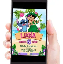 Comprar Invitación Lilo Y Stitch Botón Ubicación Y Confirmación