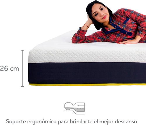 Colchón King Size Voltti Hibrido No Transfiere Movimiento Color Blanco