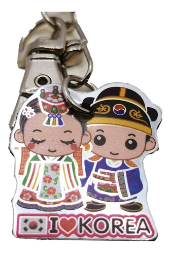 Artesanía Coreana Llavero Korea Realeza Metálico 3 Piezas.