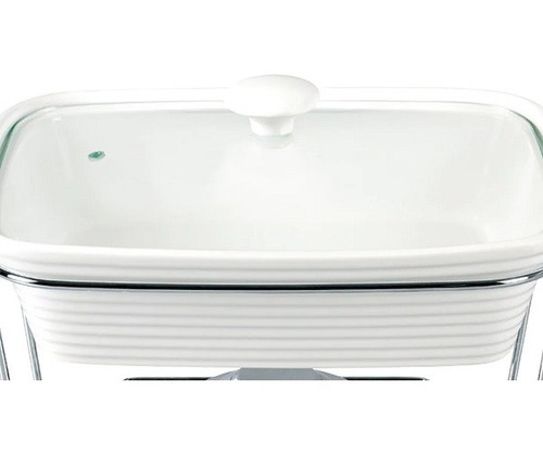 Rechaud Retangular Em Porcelana Com Queimador 2,2l Dynasty