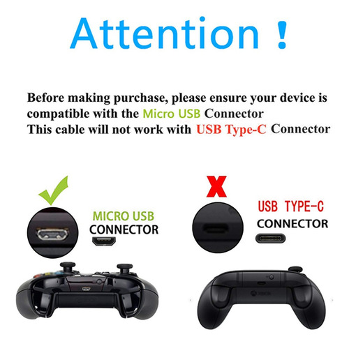 Cable Usb Carga + Data Para Xbox One De 2.75 Metros Firme