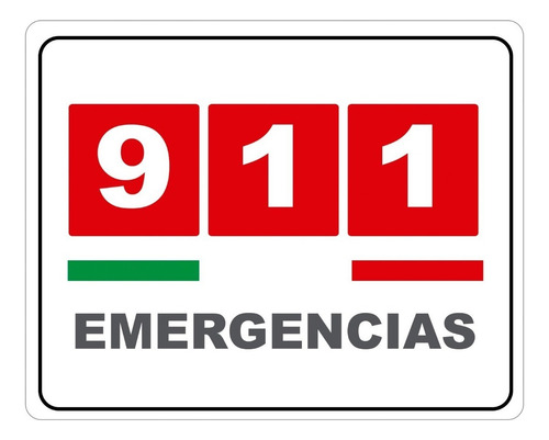 Señalamientos Seguridad Protección Civil Calibre 40 Color 911