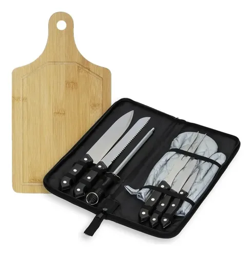 Kit Para Churrasco Com 7 Itens - No Estojo