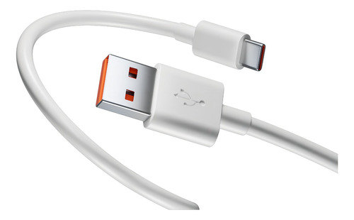 Cable Tipo C Duradero Usb Carga Rápida Turbo 3a 1m Blanco