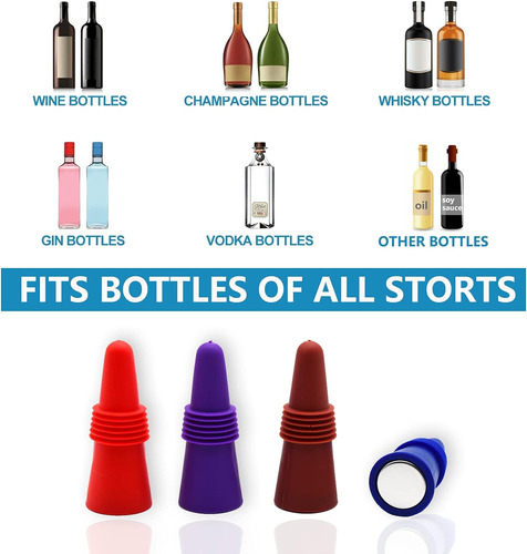 Sellador De Botellas De Bebidas Wine Stoppers De Silicona...